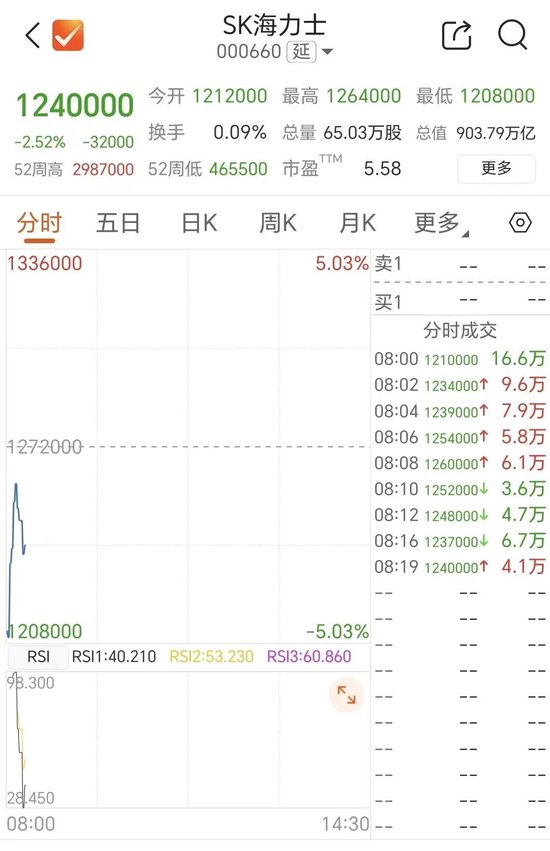存储双雄,开盘大跌
